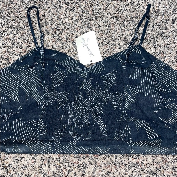 🆕 Universal Thread Linen Floral Women's Black White Bra Tank Smock Size S | NWT - Picture 2 of 4